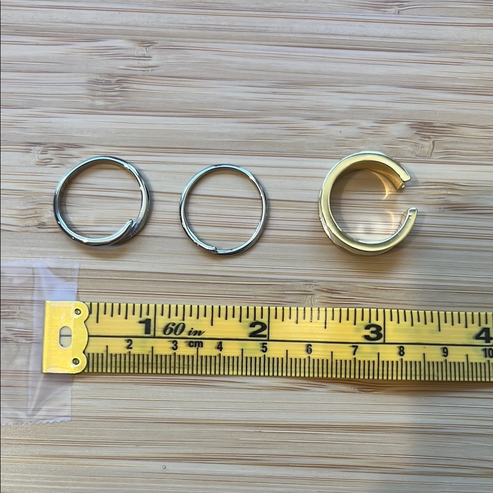 Gold and Silver Rings Set of 3